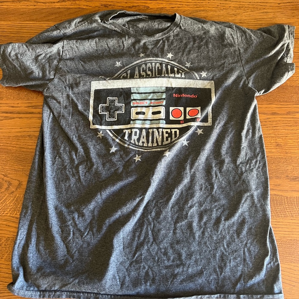 Dark Grey Nintendo Retro Controller Classically Trained T-Shirt